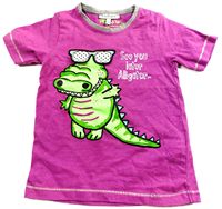 Fialové tričko s krokodýlem zn. Marks&Spencer