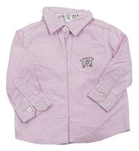 Růžovo-bílá vzorovaná košile s potiskem zn. C&A