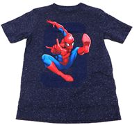 Tmavomodré melírové tričko se Spidermanem zn. Marvel