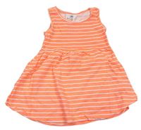 Neonově oranžové proužkované bavlněné šaty zn. Y.d. 