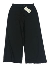 Černé žebrované culottes kalhoty zn. Peacocks 