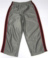 Šedo-červené sportovní kalhoty 