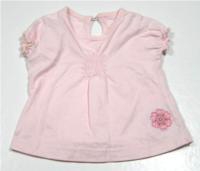 Růžové tričko s kytičkou zn. Mothercare