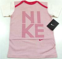Outlet - Bílo-růžové sportovní tričko s nápisem zn. Nike 