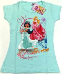 Nové - Tyrkysové tričko s princeznami zn. Disney 