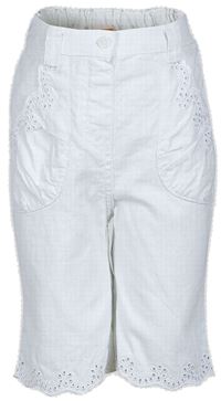 Nové - Bílé lněné 3/4 kalhoty s výšivkou zn. Mini Mode