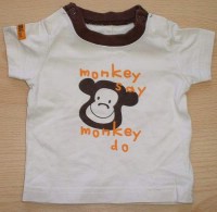 Béžové tričko s opičkou zn. H&M vel. 50 cm