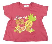 Růžové tričko s ovocem zn. Ergee