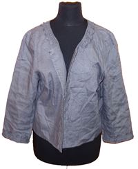 Dámský hnědý lněný kabátek s korálky zn. M&S
