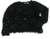 Černý chlupatý svetr s flitry zn. M&Co