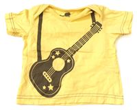 Žluto-černé tričko s kytarou zn. TU