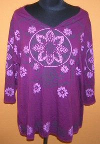 Dámské fialové tričko s květy zn. Fashion Bug