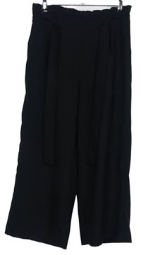 Dámské černé culottes kalhoty s páskem zn. New Look 