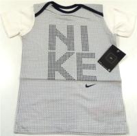 Outlet - Bílo-tmvomodré sportovní tričko s nápisem zn. Nike 