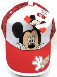 Nové - Červeno-bílá plátěná kšiltovka s Mickeym zn. Disney