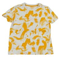 Bílo-žluté vzorované tričko zn. F&F