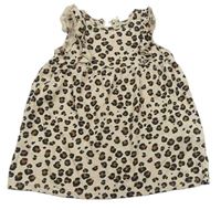 Béžové šaty s leopardím vzorem a volány zn. H&M