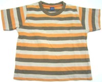 Hnědo-béžovo-oranžové pruhované tričko zn. TU