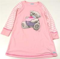 Růžovo-pruhovaná noční košile s medvídkem zn. Marks&Spencer 