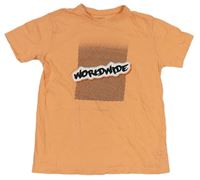 Oranžové tričko s potiskem zn. Primark