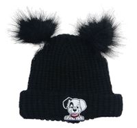 Černá pletená čepice s dalmatinem zn. Disney 