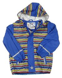 Modro-pruhovaná nepromokavá jarní bunda s kapucí zn. Lupilu