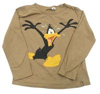 Hnědé triko s kačerem Duffym - Looney Tunes zn. H&M