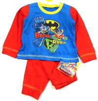 Nové - Červeno-modré pyžamo s Batmanem a Robinem