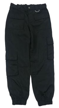 Černé cuff cargo kalhoty zn. New Look