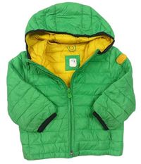 Zelená šusťáková lehká prošívaná zateplená bunda s kapucí zn. GAP