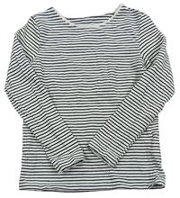 Bílo-černé pruhované triko zn. H&M