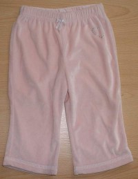 Růžové sametové kalhoty se srdíčkem