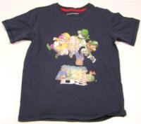Tmavomodré tričko s Mario Bros
