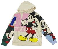 Světlebéžová mikina s Mickeym a kapucí zn. H&M