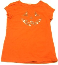 Oranžové tričko s flitry