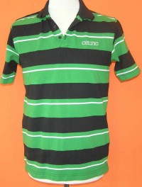 Pánské zeleno-černo-bílé pruhované tričko zn. Celtic