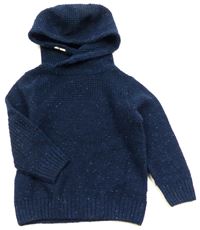 Tmavomodrý melírovaný svetr s kapucí zn. F&F