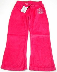 Outlet - Tmavorůžové sametové kalhoty s korunkou