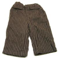 Hnědé pruhované vlněné kalhoty zn. Mini mode