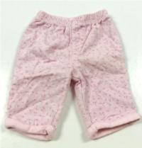 Růžové manžestrové kalhoty s kytičkami zn. F&F
