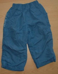 Modré oteplené šusťákové kalhoty s nápisem zn. Early Days