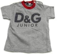Šedé tričko s písmenky zn. D&G