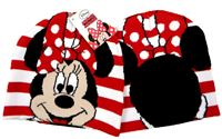 Nové - Červeno-bílá pruhovaná pletená čepice s Minnie zn. Disney  