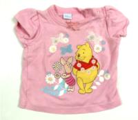 Růžové tričko s medvídkem Pů zn. Disney zn. M&Co 