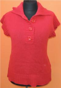 Dámský červený svetr s krátkými rukávy 