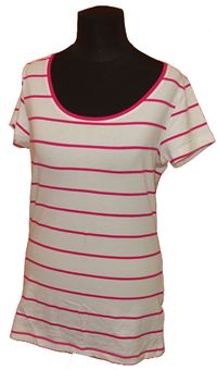 Dámské bílo-růžové pruhované tričko zn. TU 