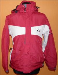 Dámská červeno-smetanová šusťáková outdoorová bunda s kapucí zn. Aero