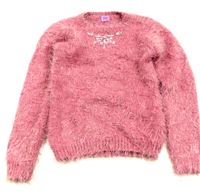 Růžový chlupat svetr s kamínky zn. F&F