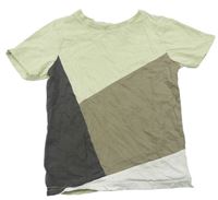 Zeleno-béžovo-šedé tričko s nápisy zn. George