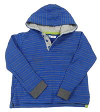 Modro-šedý pruhovaný svetr s kapucí zn. M&Co.